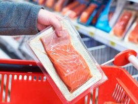 Congelados Esmeralda salmon en cesto de la compra